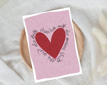 Postcard for Mom | Mother's Day Gift | Birthday Gift for Mom | Best Mom in the World Gift | A6 including envelope