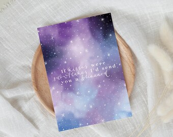 Christmas card | Snowflakes Blizzard | Christmas gift greeting card | Gift for partner | Gift for loved one | A6 Matte | Includes envelope