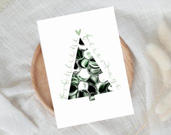 Christmas card with Christmas tree | Greeting card, Merry Christmas, Post Greetings, Gift, Christmas Eve | A6 incl. envelope