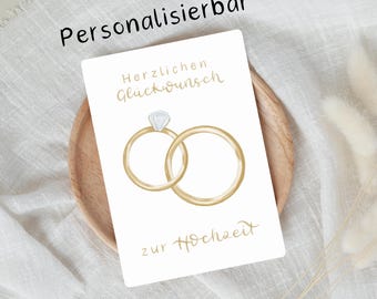 Personalized wedding greeting card | Gift for civil ceremony | Congratulations to the bride and groom | A6 incl. envelope | A5 / A4 excl. envelope