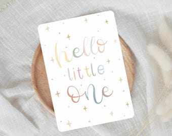 Birth announcement card | Postcard gift for baby | Baby shower card | Little miracle | Hello little one | A6 including envelope