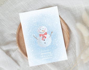 Christmas card | Greeting card | Christmas card | Snowman | Christmas mail | A6 textured paper including envelope