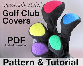 Golf Club Head Covers Sewing Pattern, Classic styling PDF, DIY