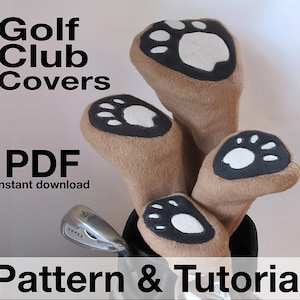 Cartamodello per copritesta per mazze da golf, stile classico .pdf, fai da te