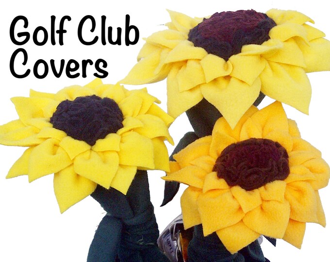 Golf Club Head Covers, Lady's Sunflower Set of 3 Etsy