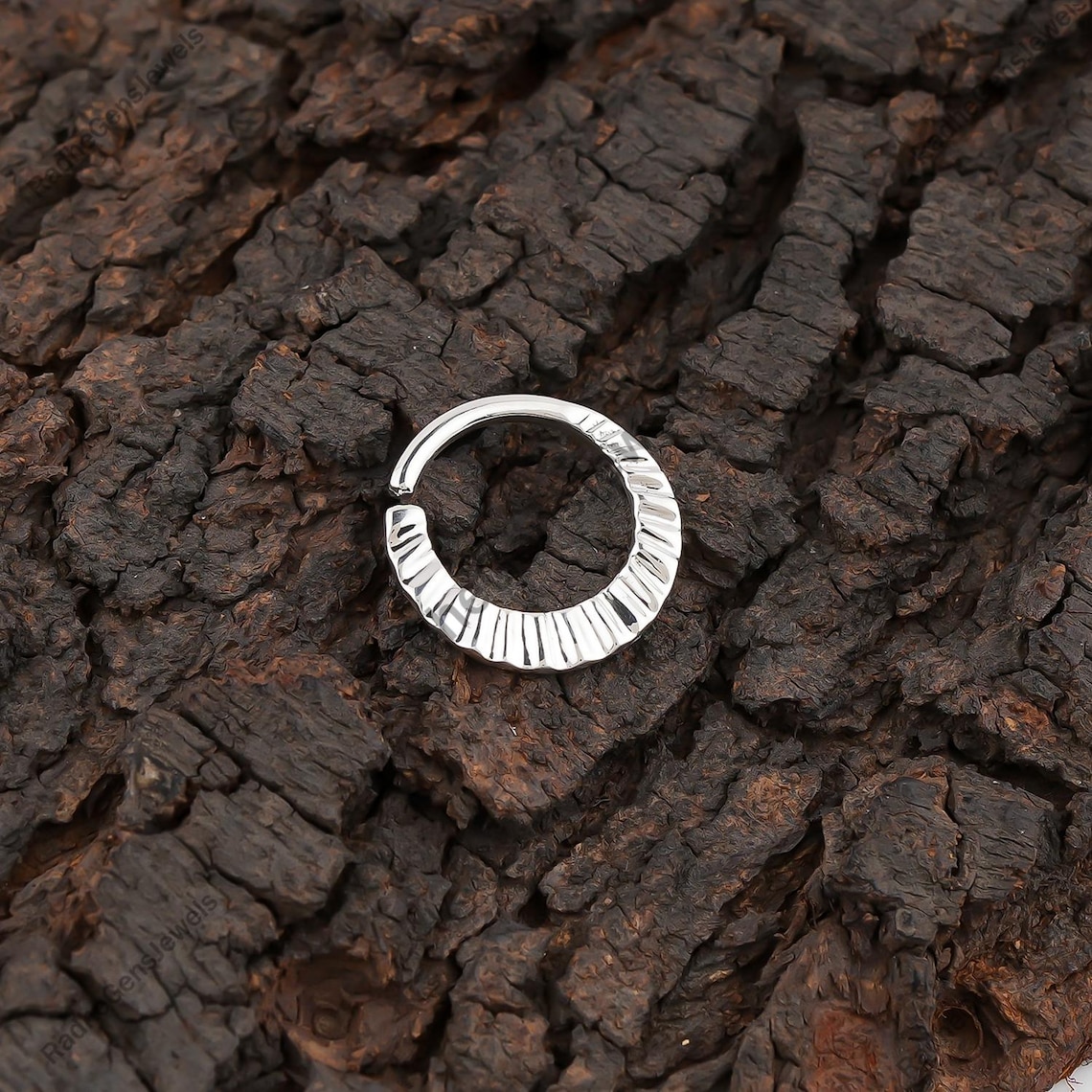 Hammered Septum Ring, Sterling Silver Tusk, (septum,belly,ear) Septum ...