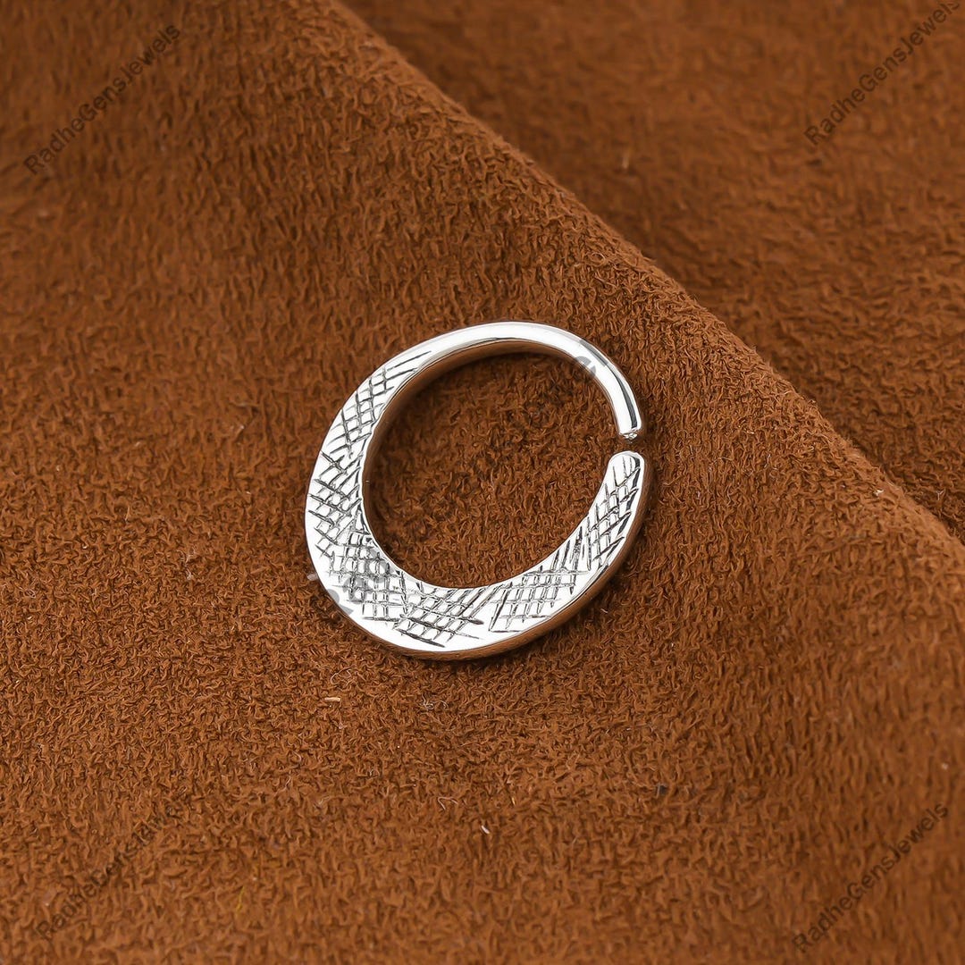 Handmade Sterling Silver Tusk, Hammered Septum Ring, (septum,belly,ear ...
