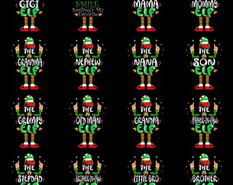 Elf Family Matching PNG, Funny Christmas Group Party Clipart, Pajama Sublimation Digital Download