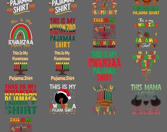 This Is My Kwanzaa Pajamas Shirt PNG – Kinara Seven Principles Clipart, African Holiday Sublimation