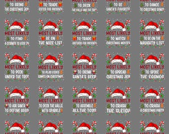 Funny Most Likely Christmas Family PNG Retro Matching Xmas Bundle Clipart Holiday 2025 Sublimation Digital Download