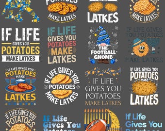 If Life Gives You Potatoes Make Latkes Hanukkah PNG – Funny Jewish Holiday Clipart, Festival of Lights Sublimation