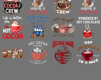 Favorite Season Is Hot Cocoa Christmas PNG - Funny Holiday Quote Clipart, Santa Sublimation