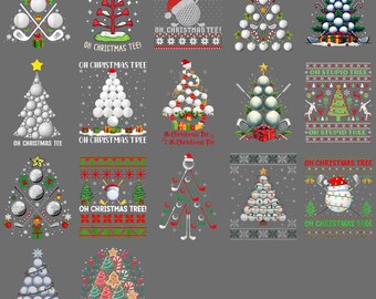 Oh Christmas Tree Golf PNG – Funny Golfer Holiday Clipart, Festive Christmas Sublimation Digital Design