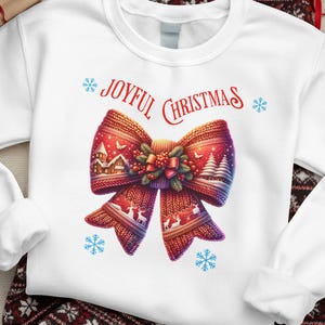 Christmas bow red clipart, Christmas bow PNG, Merry Christmas clipart, snowflakes PNG, digital product, sublimation file