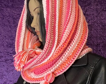 Enid Inspired Snood Infinity Scarf Hood Cowl Head Cover