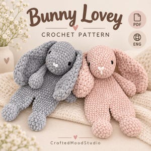 Kanin Lovey Virkmönster – Amigurumi Kaninmysleksak PDF-handledning