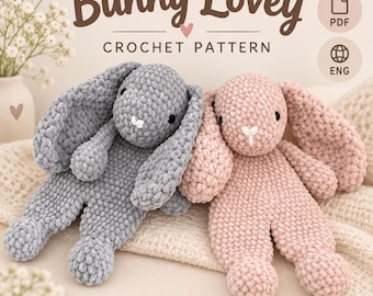 Kanin Lovey Virkmönster – Amigurumi Kaninmysleksak PDF-handledning