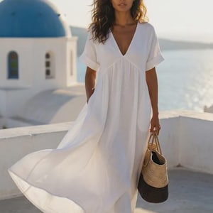 women's short sleeve long dress Scoop Womens Maxi Dress with Short Dolman Sleeves, Sizes XS-4X