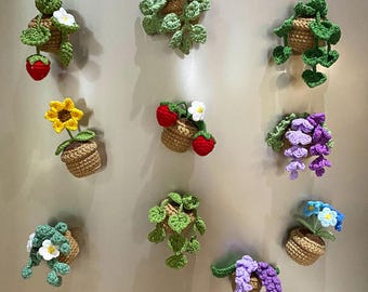 Imán para nevera, imanes bonitos para el refrigerador, decoración del hogar, decoración de cocina estilo cottagecore, maceta de regalo para amantes de las plantas