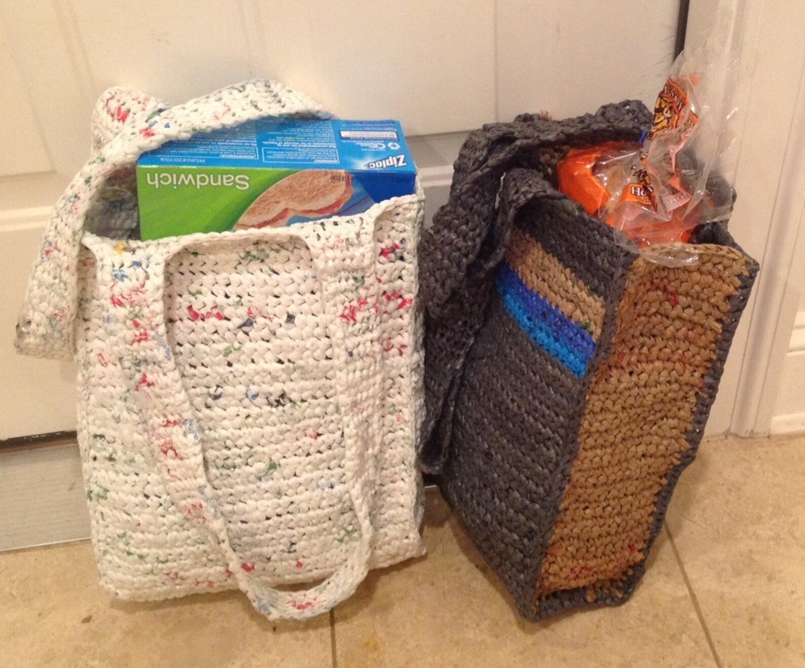 Tote Made of Upcycled Recycled Repurposed Plastic Grocery Etsy