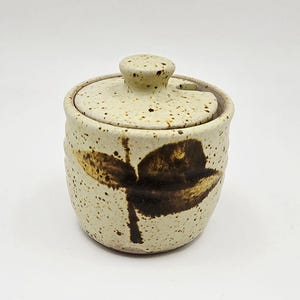Studio Pottery Mustard / Preserve Jar – Hand-Thrown Lidded Pot with Spoon Slot