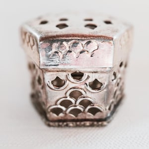 Vintage Potpourri Tin | Pierced Hexagonal Fragrance Box