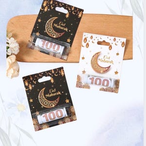 6pcs Eid Mubarak Money Holder Card | Eidi Gift Card for Kids & Adults | Islamic Eid Gift | Cash Holder Envelope