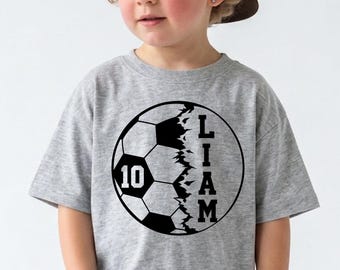 Personalisiertes Fußball-Geburtstags-Shirt, individuelles Namesnummer-Fußball-T-Shirt, Kinder-Fußball-Shirt, Fußball-Mama-Shirt, passendes Familien-T-Shirt