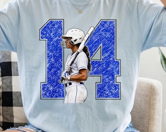 Benutzerdefinierte Softball Spieler Shirt, personalisierte Foto Jersey Nummer T-Shirt, Softball Spieler Geburtstagsgeschenk, Senior Night Abschluss