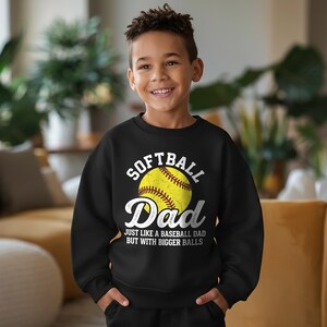 Softball Dad Like a Baseball dad with Bigger Balls Softball Shirt, Softball Dad Shirt, Dad Gifts, Gift For Dad, Softball Shirt, Gift For Dad image 5