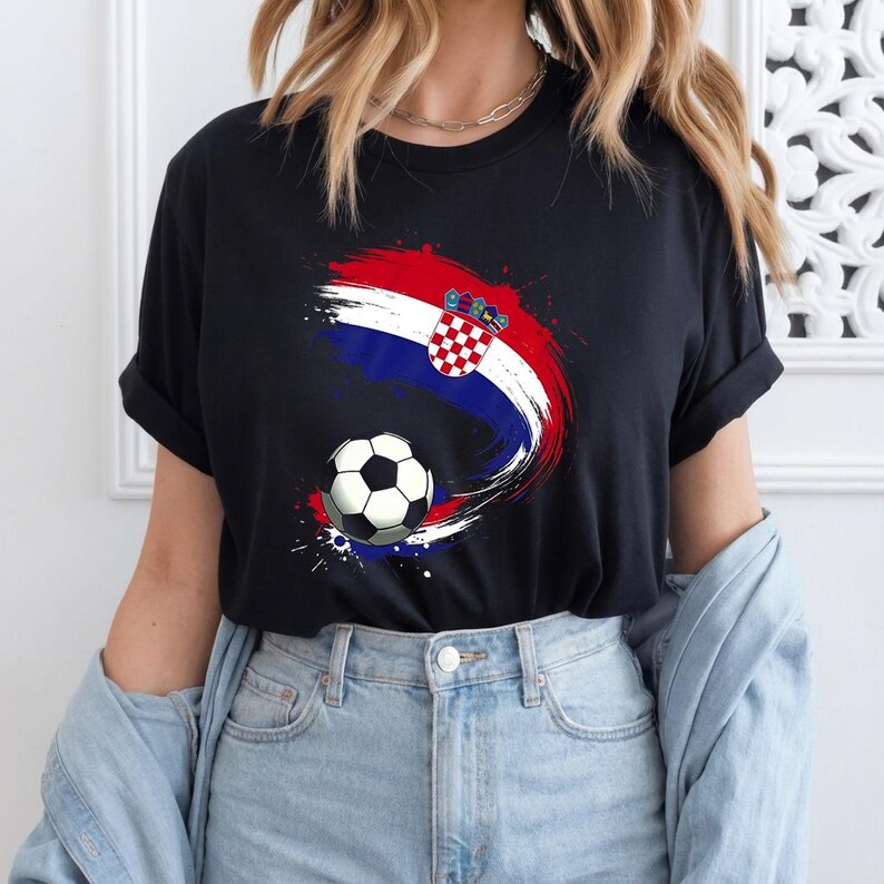 Croatia Soccer T-Shirt, Croatian Flag Football Shirt, Croatia World Cup Tee, Croatian Soccer Fan Gift, Croatia Football Shirt image 7