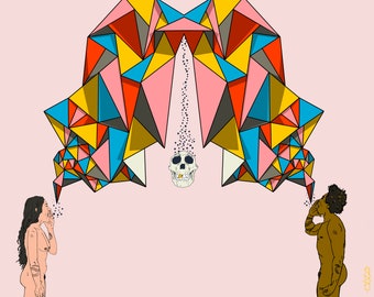 Koor van verschillende uitgangen || Kunstdruk || Inspirerende kunst || Religieus || Universum geïnspireerd || Adam & Eva geïnspireerd || Geometrisch || Liefde
