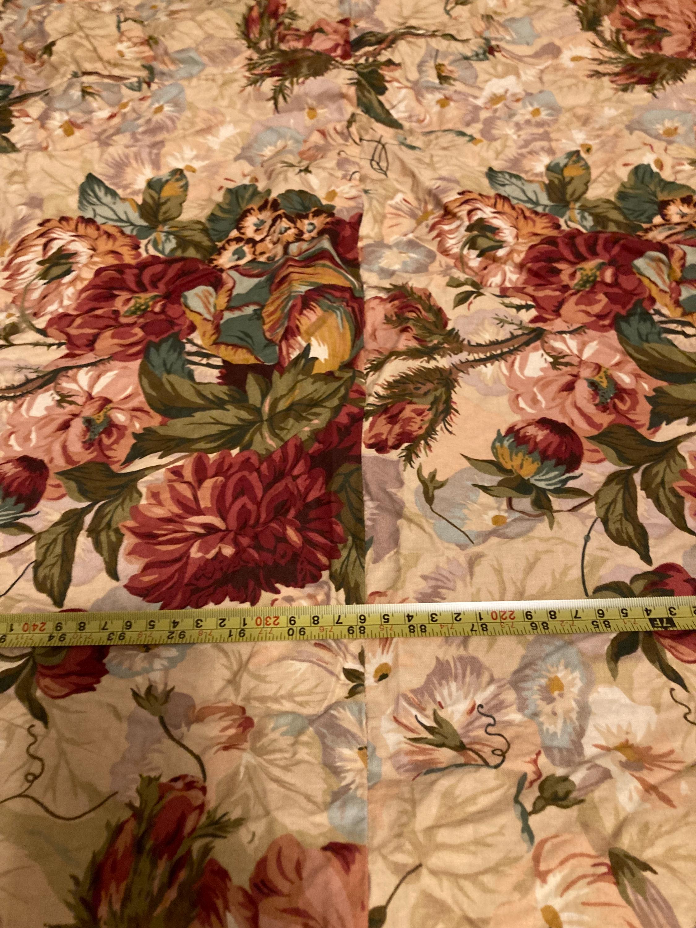 Vintage Floral Chintz Fabric Remnant: Ramm 'hanbury Hall