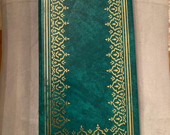 Álbum de fotos de lujo de la década de 1970, color esmeralda y dorado - Libro de recuerdos Polaroid adornado de MCM