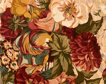 Vintage Floral Chintz Fabric Remnant: Ramm 'Hanbury Hall', Cottagecore Style