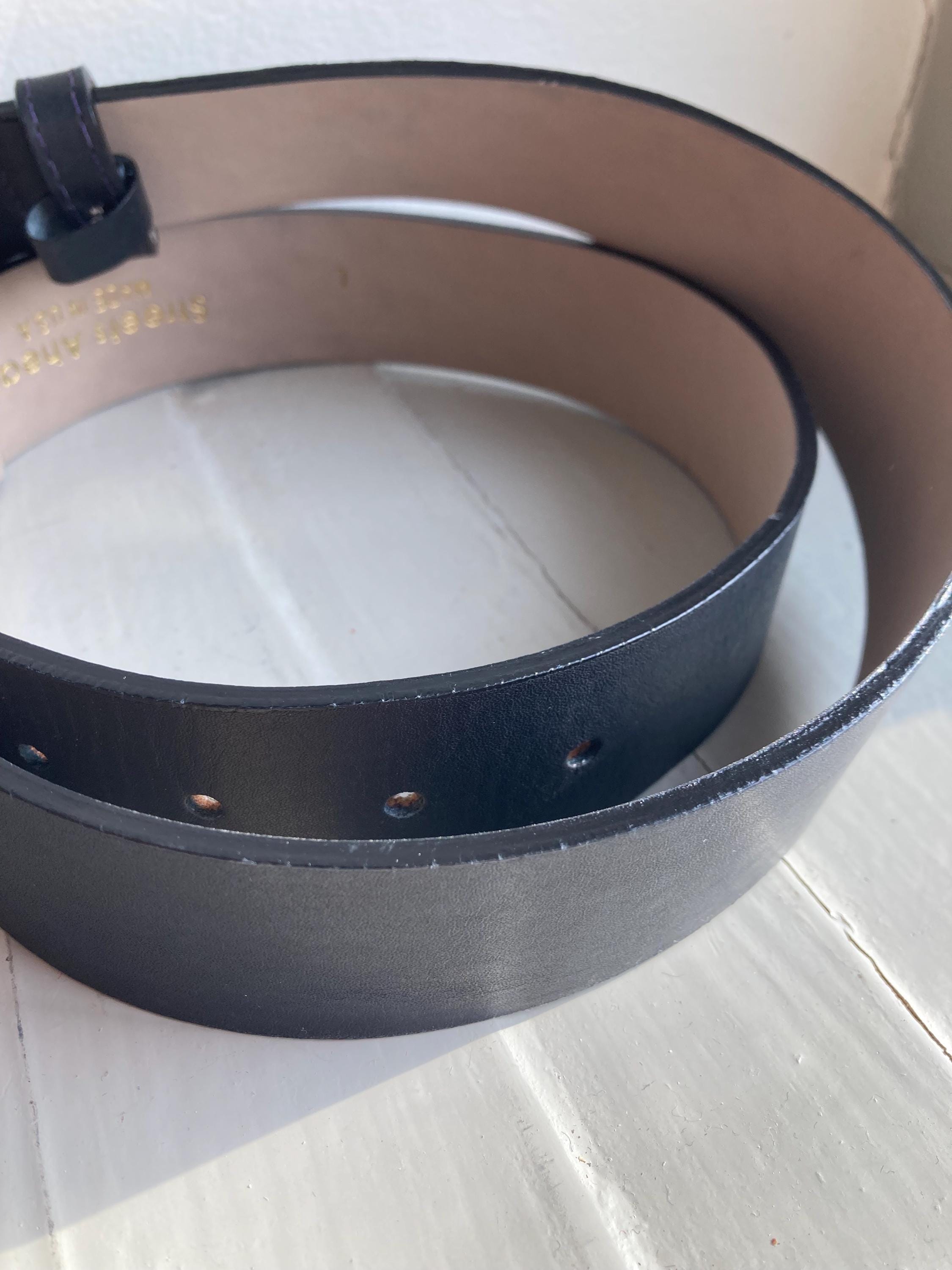 Vintage Streets Ahead Western Leather Belt Purple Floral L Vintage Streets Ahead Western Belt | Black Leather, Purple  main image 4