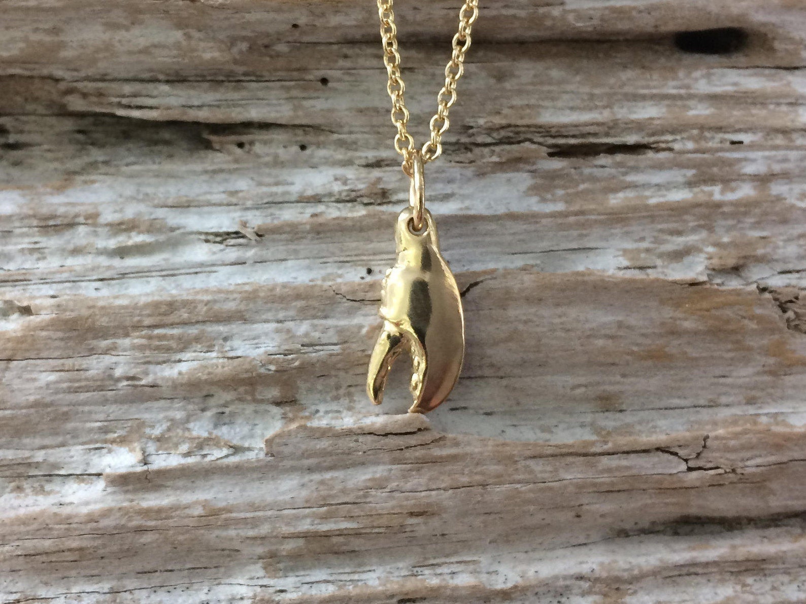 Lobster Claw Pendant Small Gold Etsy