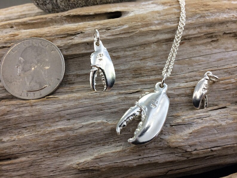 Lobster Claw Charm Small Silver Etsy