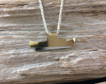 Large Two Tone Fishing Boat Pendant