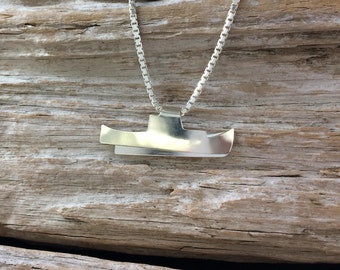 Fishing Boat Pendant Large Silver
