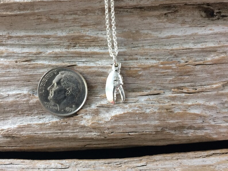 Lobster Claw Pendant Small Silver Etsy