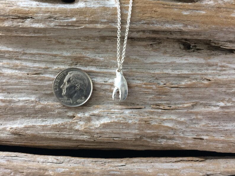 Lobster Claw Pendant Small Silver Etsy