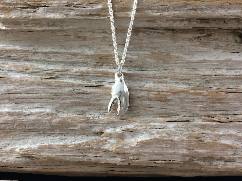Lobster Claw Pendant Small Silver Etsy