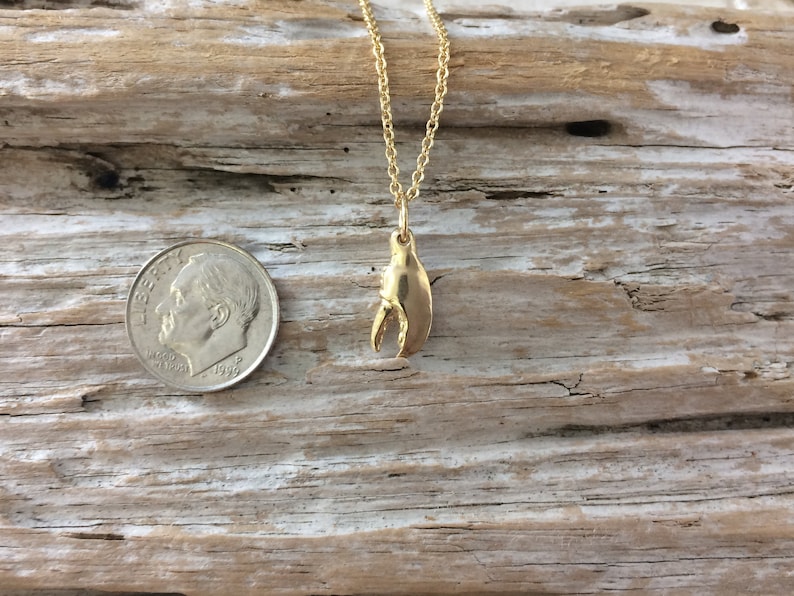 Lobster Claw Pendant Small Gold Etsy