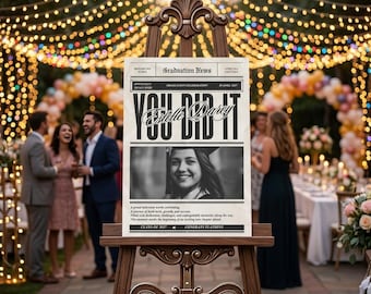 Graduation Poster Template Canva,You Did It Graduation Announcement, Class of 2027 Welcome Sign, Senior Collage Poster, Editable Party Decor