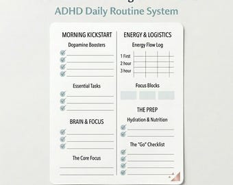 ADHD Morning Routine Planner GoodNotes Planner, Undated Digital Planner, ADHD Planner,iPad Planner, Adult ADHD Planner, Daily,Weekly Planner