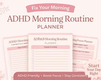 ADHD Morning Routine Planner GoodNotes Planner, Undated Digital Planner, ADHD Planner,iPad Planner, Adult ADHD Planner, Daily,Weekly Planner