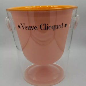 Vintage Rare Pink Rose VEUVE CLICQUOT Champagne Bucket Cooler Basin Chiller