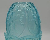 Fenton Opalescent Ice Blue Lily of The Valley Fairy Light Lamp