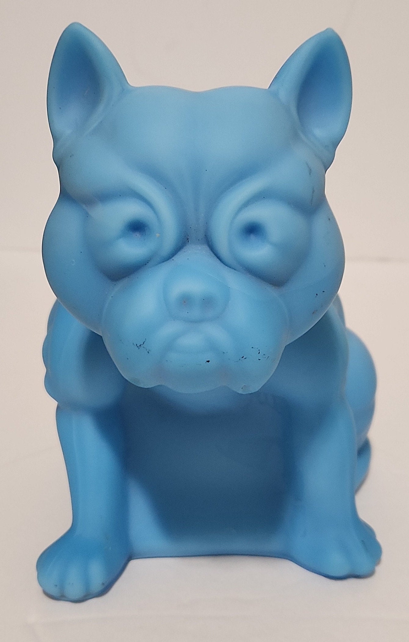 Rare Rosso Mosser Westmoreland Large Blue Satin Glass French